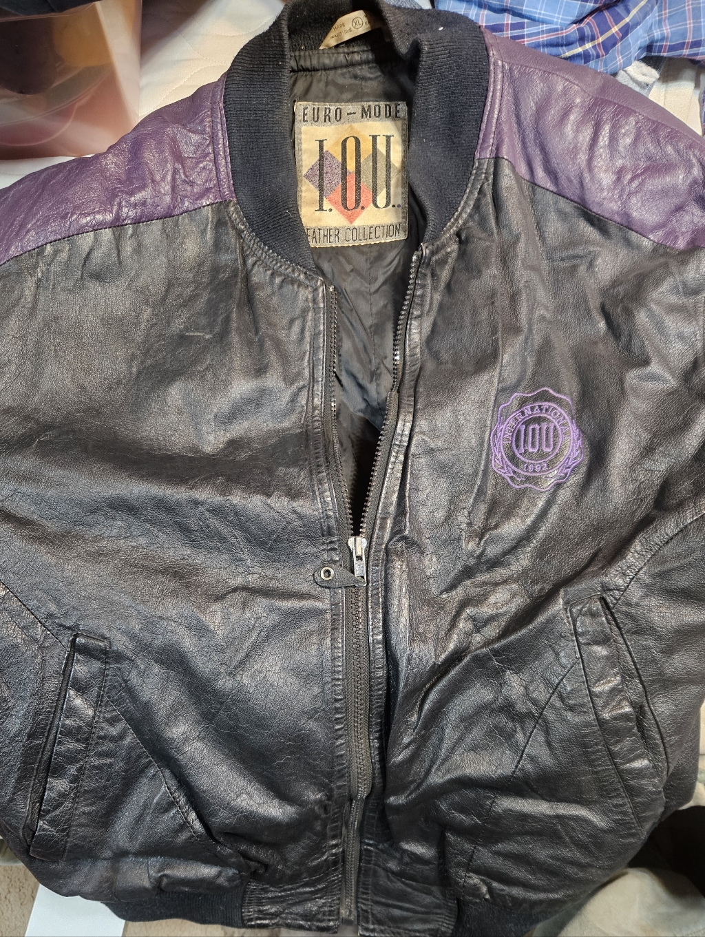 Unisex Iou Leather Bomber Jacket